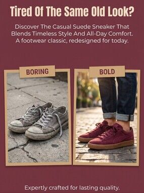 Puma Unisex Sneakers in Rich Burgundy Suede